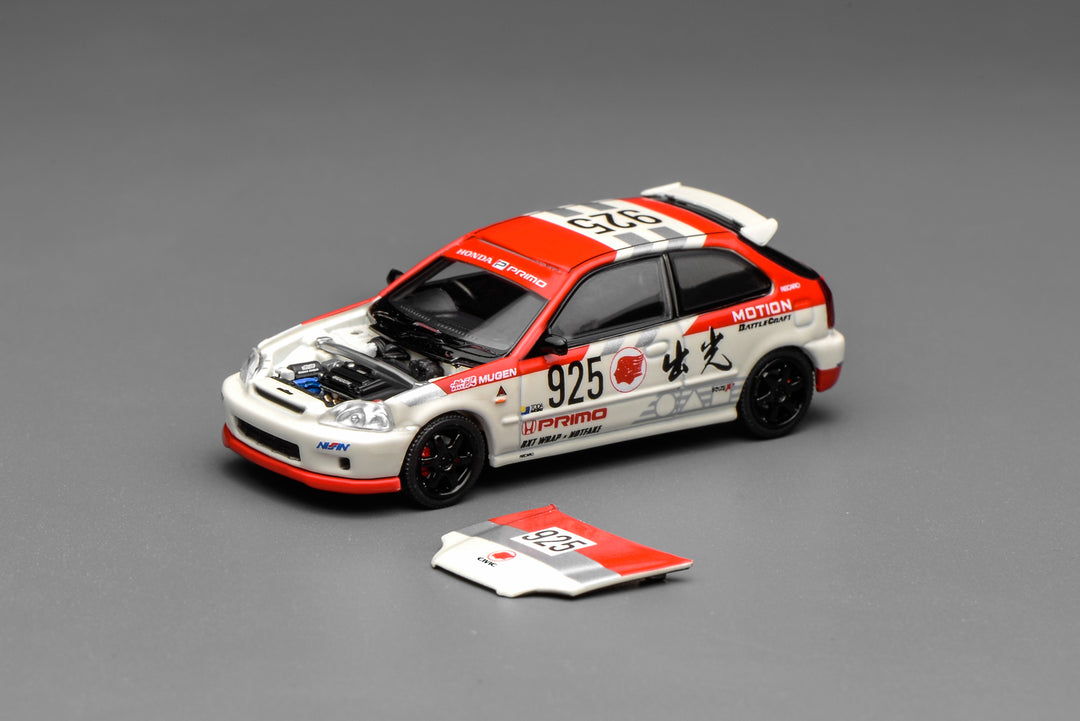 [Preorder] MOTORHELIX 1:64 Honda Civic TYPE R (EK9) Idemitsu Motion Red M65040