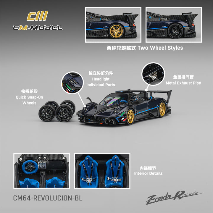 [Preorder] CM Model 1:64 Pagani Zonda Revlucion Metallic blue CM64-Revolucion-BL