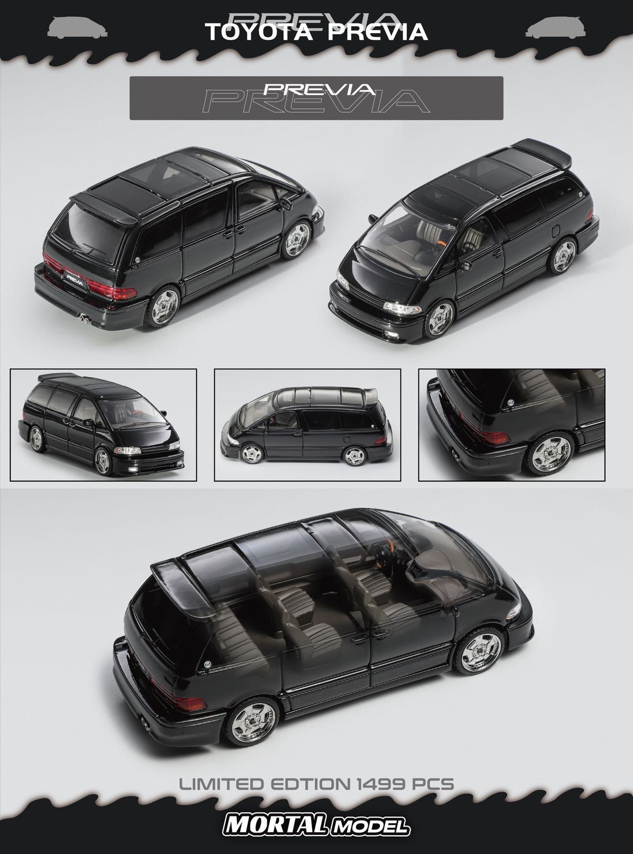 Preorder] Mortal 1:64 Toyota Previa (2 Colours) – Horizon Diecast