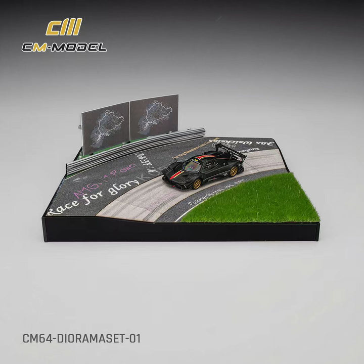 [Preorder] CM Model 1:64 Pagani Zonda Revolution Drycarbon Diorama Set（Complimentary Nürburgring Lap Time Model-Specific Water-Slide Decal ）CM64-DIORAMASET-01