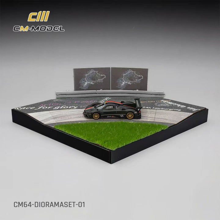 [Preorder] CM Model 1:64 Pagani Zonda Revolution Drycarbon Diorama Set（Complimentary Nürburgring Lap Time Model-Specific Water-Slide Decal ）CM64-DIORAMASET-01