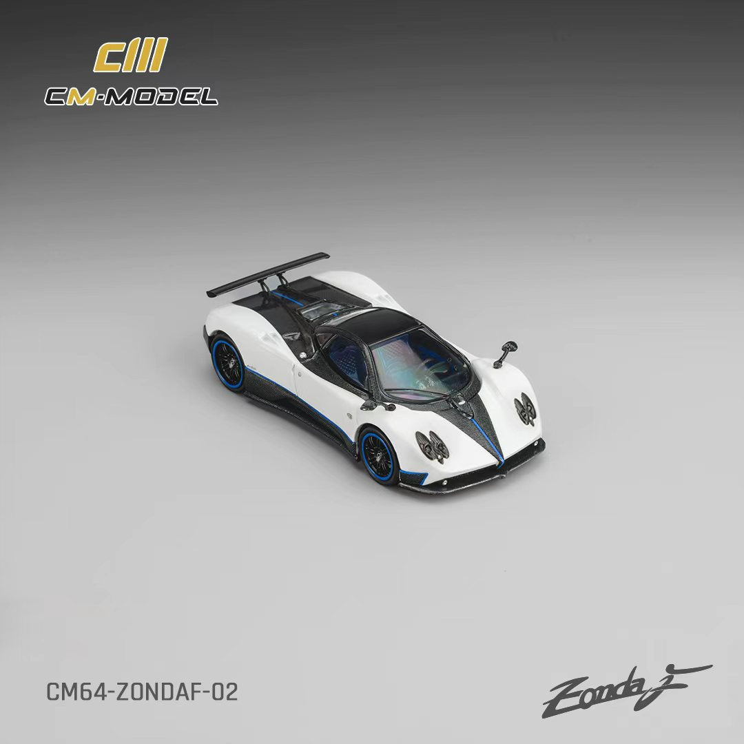 [Preorder] CM Model 1:64 Pagani Zonda F Pearl White Blue line CM64-ZondaF-02