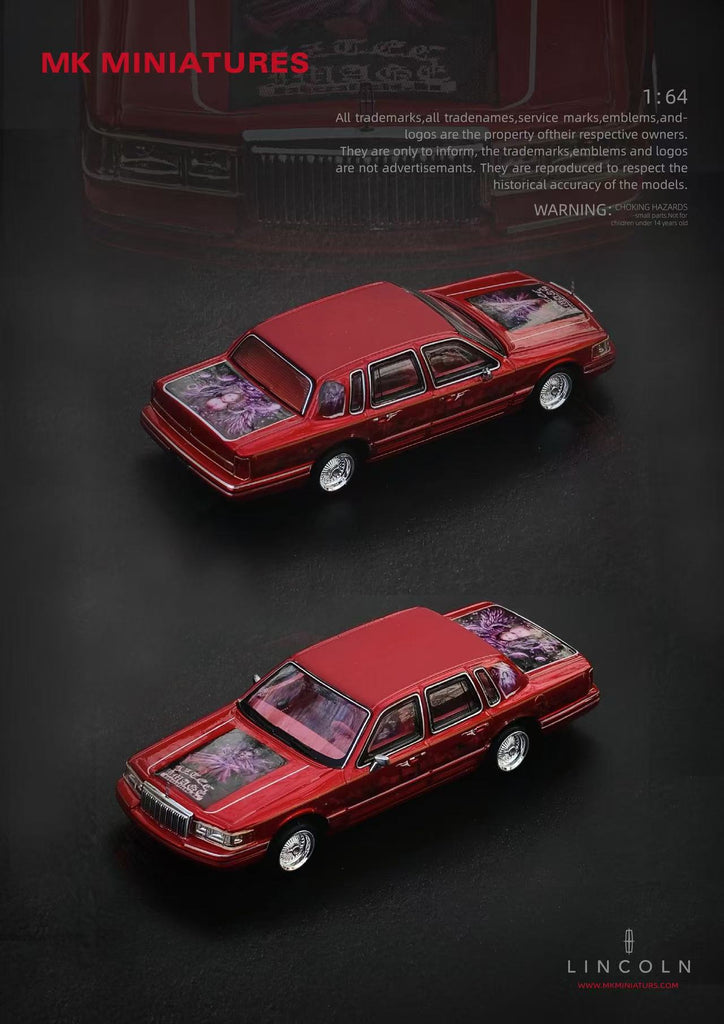 MK Miniatures 1:64 Lincoln Town Car Lowrider Our Lady of Guadalupe