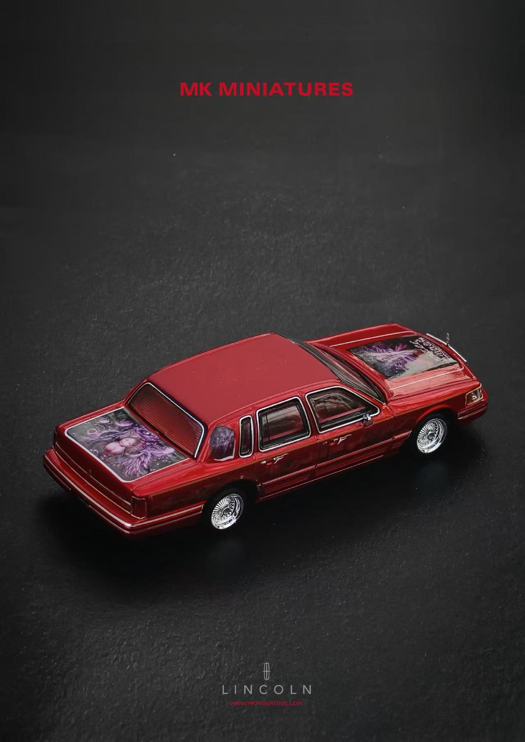 [Preorder] MK Miniatures 1:64 Lincoln Town Car Lowrider Our Lady of Guadalupe Religious Livery