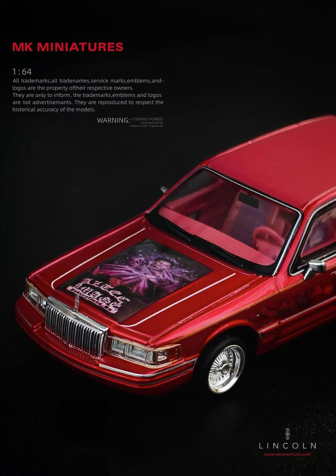 [Preorder] MK Miniatures 1:64 Lincoln Town Car Lowrider Our Lady of Guadalupe Religious Livery