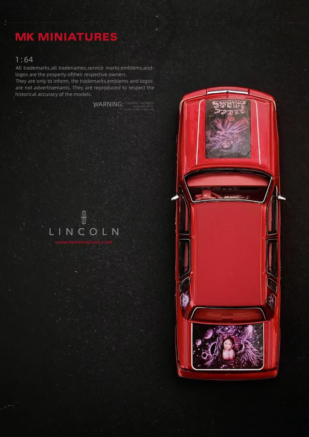 [Preorder] MK Miniatures 1:64 Lincoln Town Car Lowrider Our Lady of Guadalupe Religious Livery