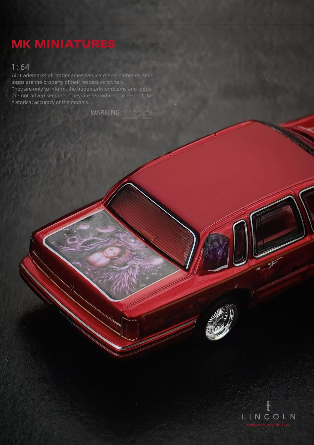 [Preorder] MK Miniatures 1:64 Lincoln Town Car Lowrider Our Lady of Guadalupe Religious Livery