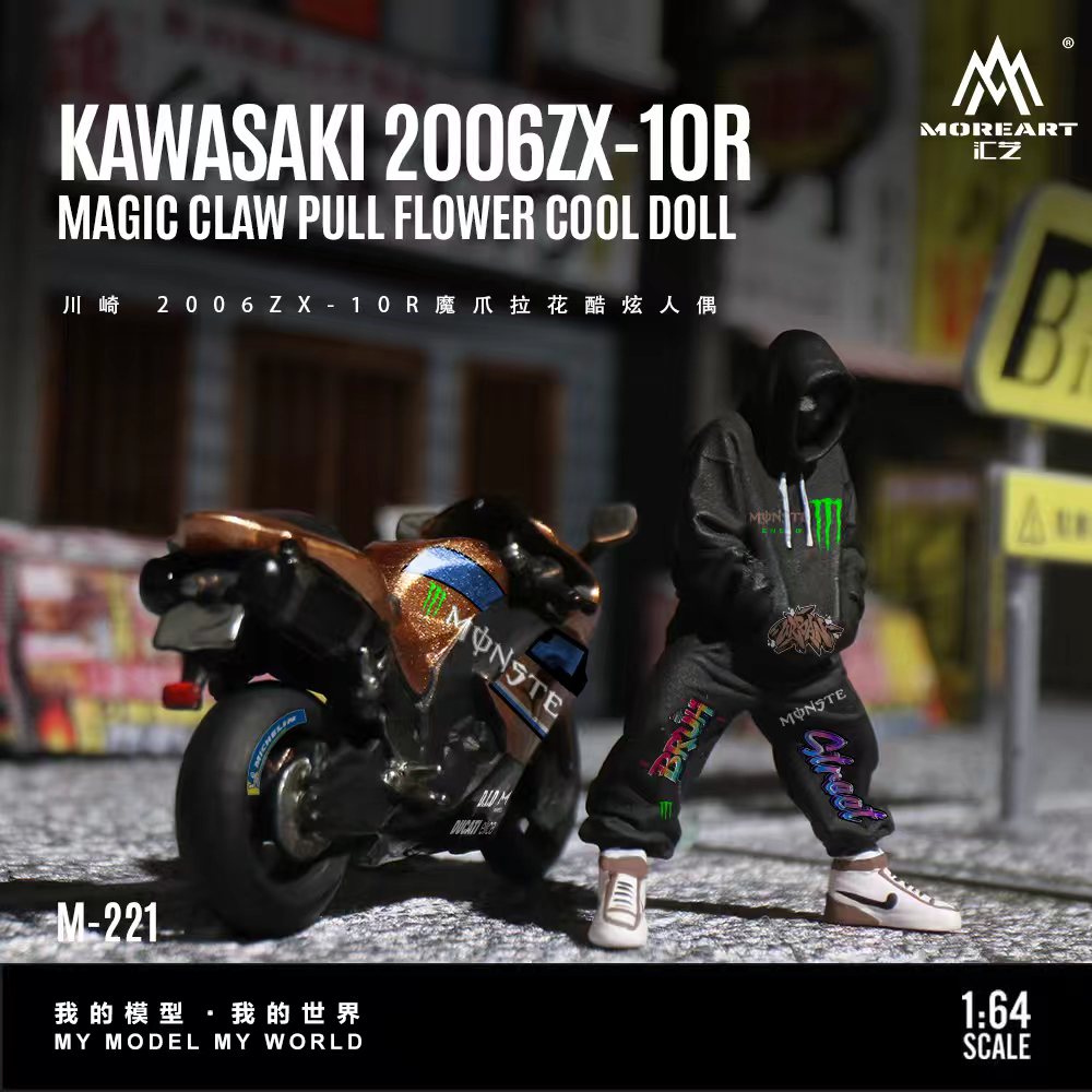 [Preorder] MoreArt 1:64 KAWASAKI 2006ZX-10RMAGIC CLAW PULL FLOWER COOL DOLL MO222221