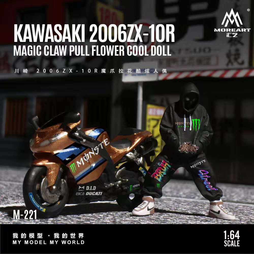 [Preorder] MoreArt 1:64 KAWASAKI 2006ZX-10RMAGIC CLAW PULL FLOWER COOL DOLL MO222221