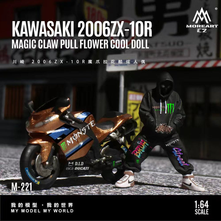 [Preorder] MoreArt 1:64 KAWASAKI 2006ZX-10RMAGIC CLAW PULL FLOWER COOL DOLL MO222221