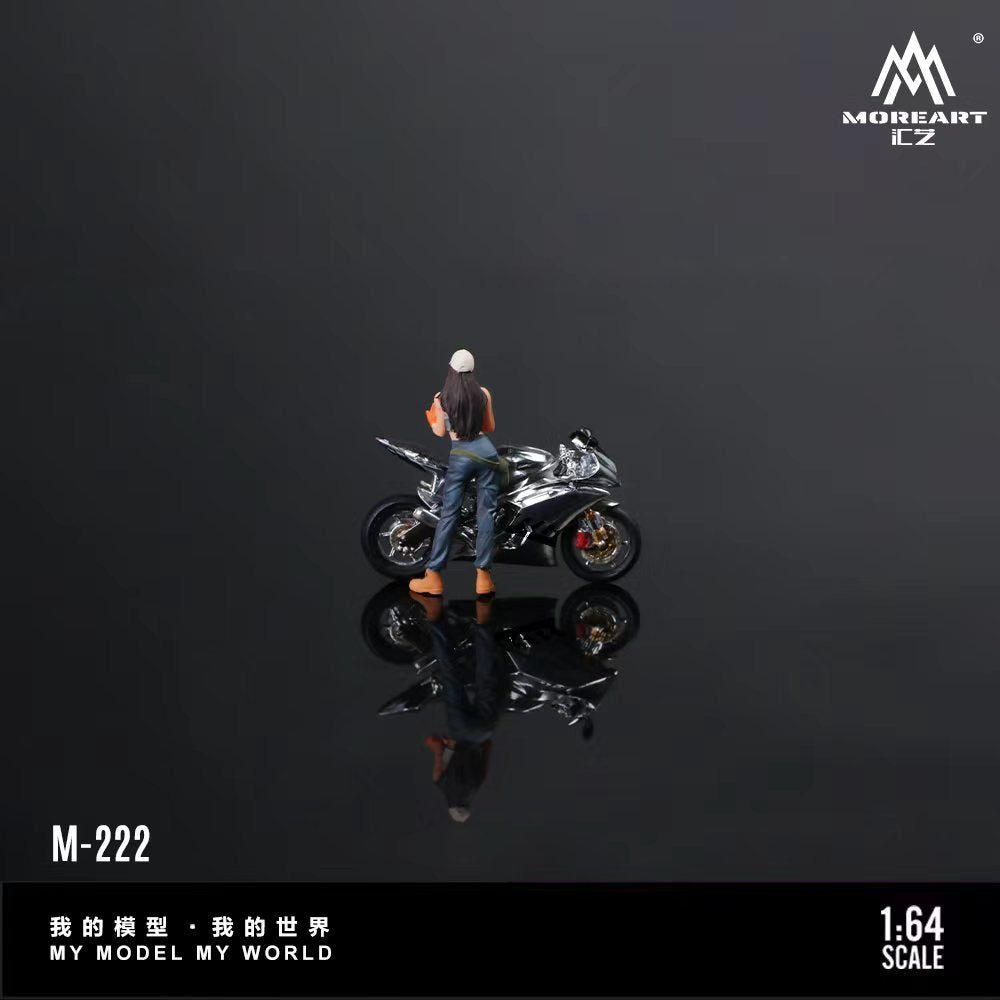 [Preorder] MoreArt 1:64 YAMAHA R6 LIQUID SILVER CAR GIRL SET MO222222