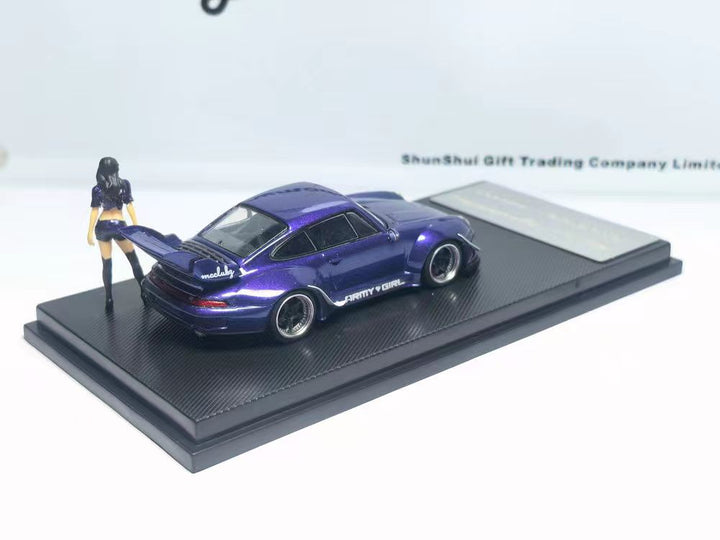 [Preorder] Model Collect 1:64 Porsche RWB993 High Wing ARMY GIRL Purple MC640023F