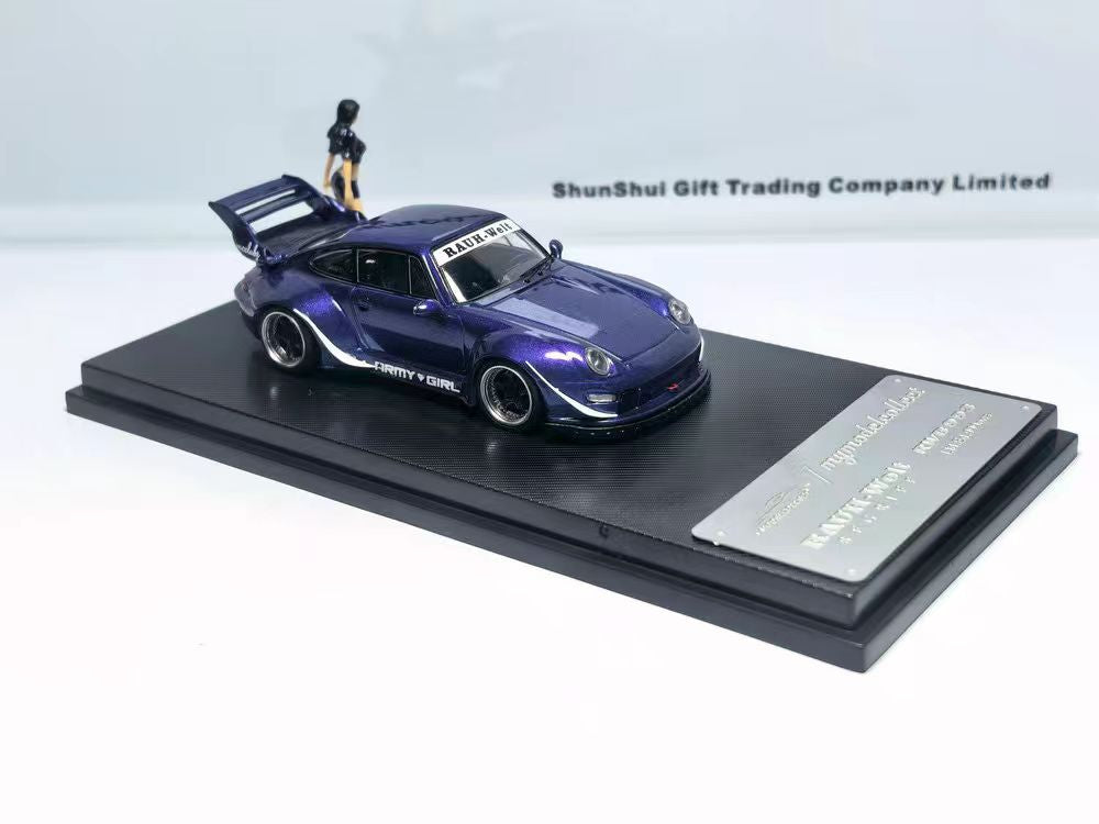 [Preorder] Model Collect 1:64 Porsche RWB993 High Wing ARMY GIRL Purple MC640023F