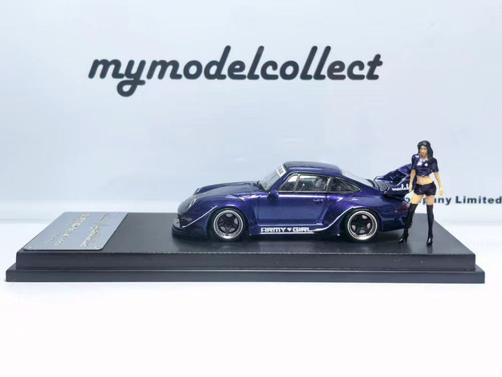 [Preorder] Model Collect 1:64 Porsche RWB993 High Wing ARMY GIRL Purple MC640023F