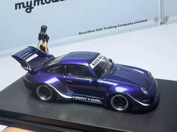 [Preorder] Model Collect 1:64 Porsche RWB993 High Wing ARMY GIRL Purple MC640023F
