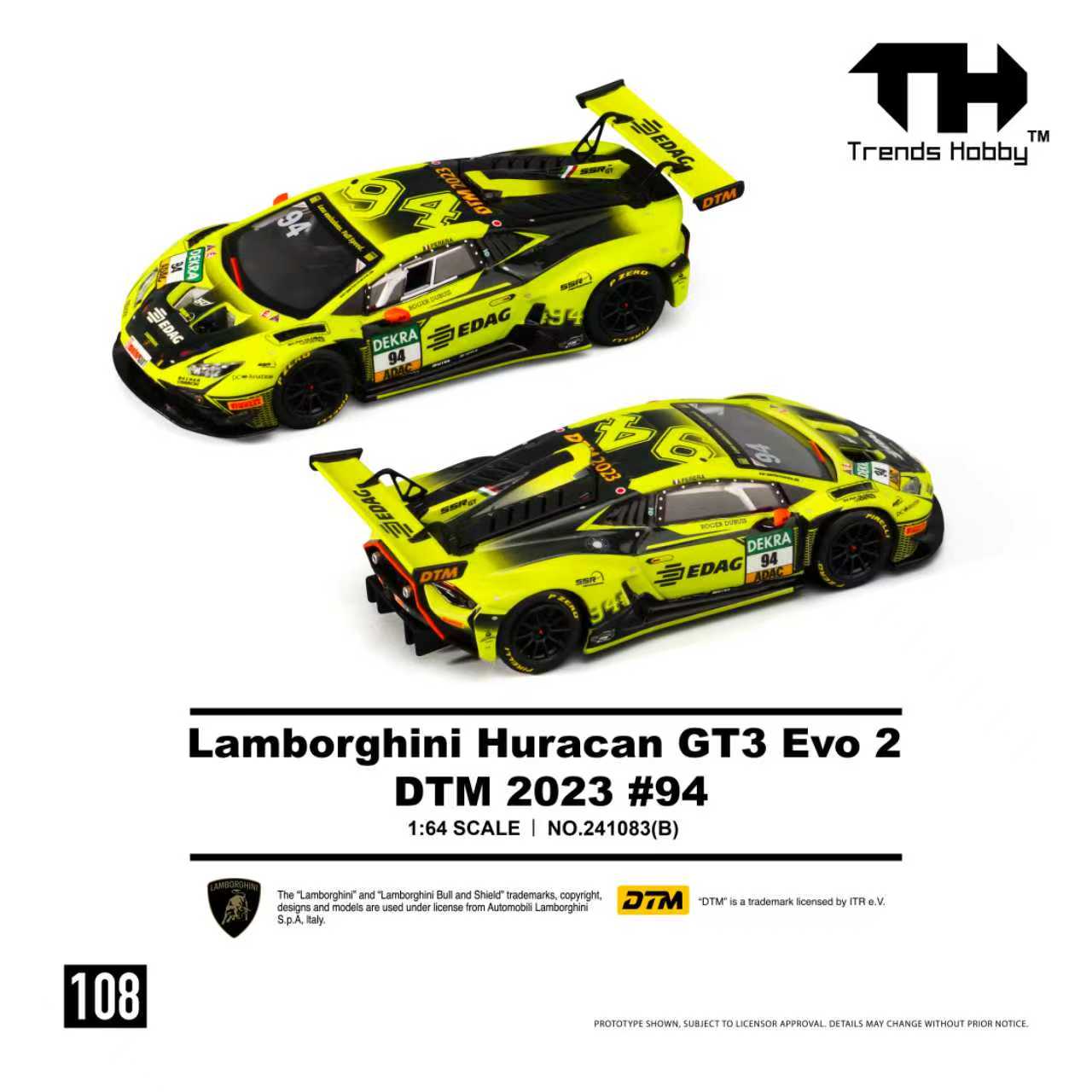Preorder] Trends Hobby 1:64 Lamborghini Huracan GT3 Evo2 DTM2023