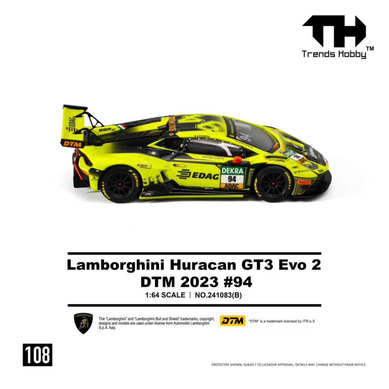 Preorder] Trends Hobby 1:64 Lamborghini Huracan GT3 Evo2 DTM2023