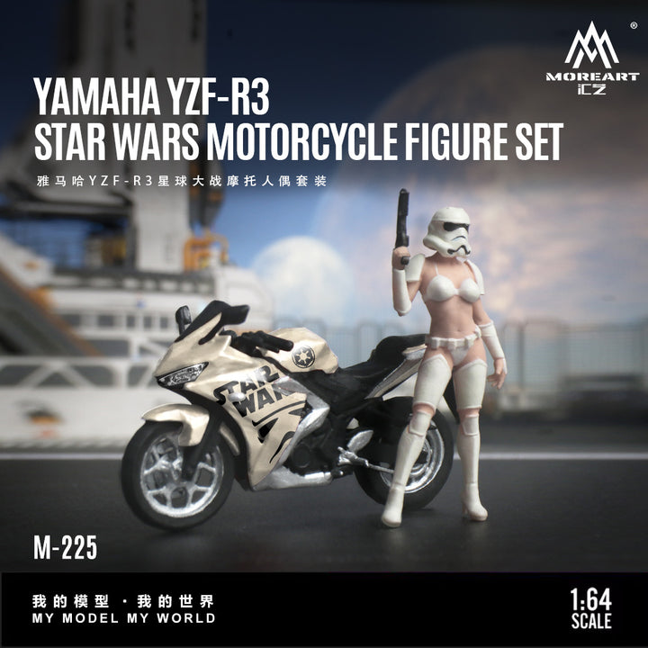 [Preorder] MoreArt 1:64 YAMAHA YZF-R3STAR WARS MOTORCYCLE FIGURE SET MO222225