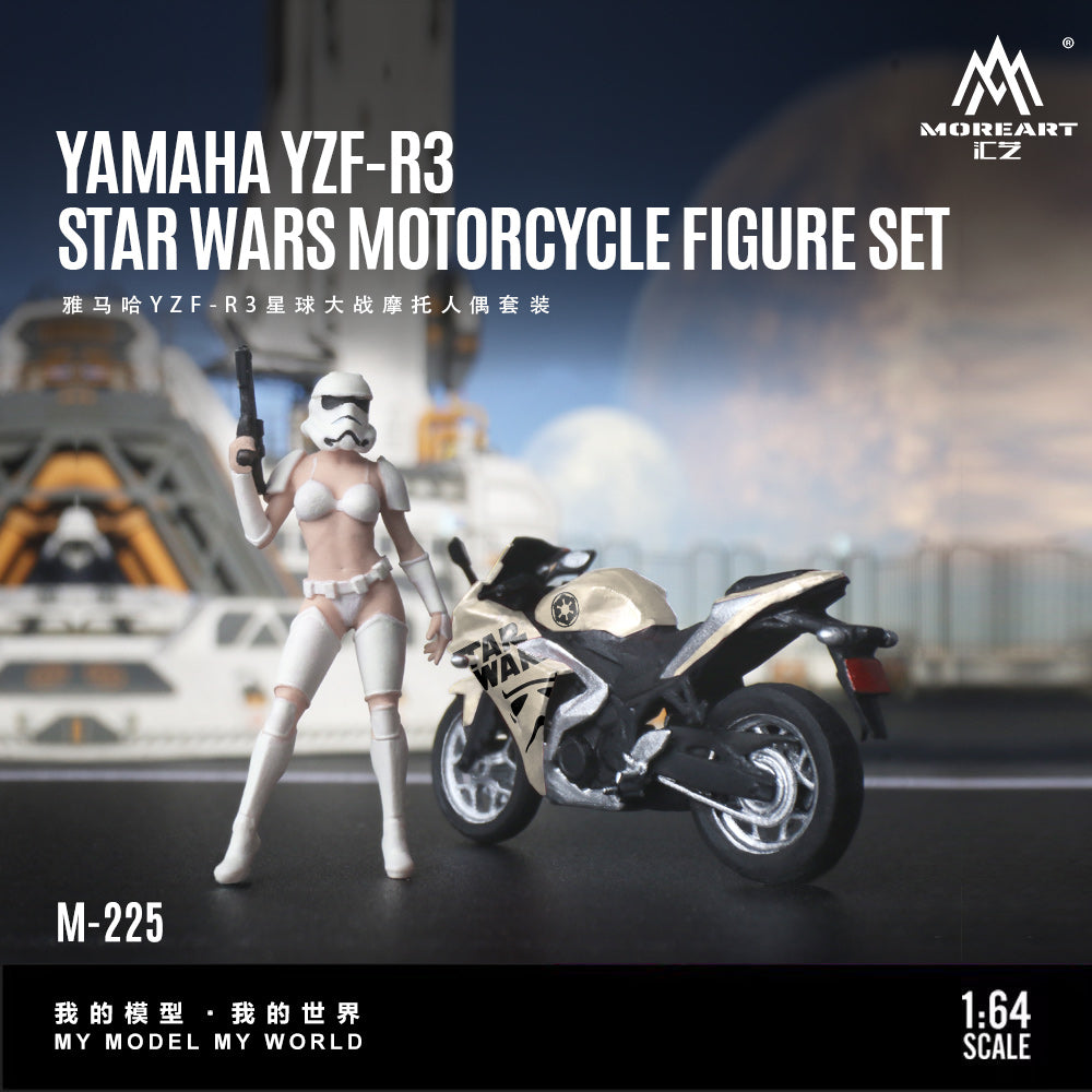[Preorder] MoreArt 1:64 YAMAHA YZF-R3STAR WARS MOTORCYCLE FIGURE SET MO222225