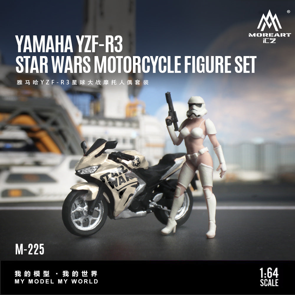[Preorder] MoreArt 1:64 YAMAHA YZF-R3STAR WARS MOTORCYCLE FIGURE SET MO222225