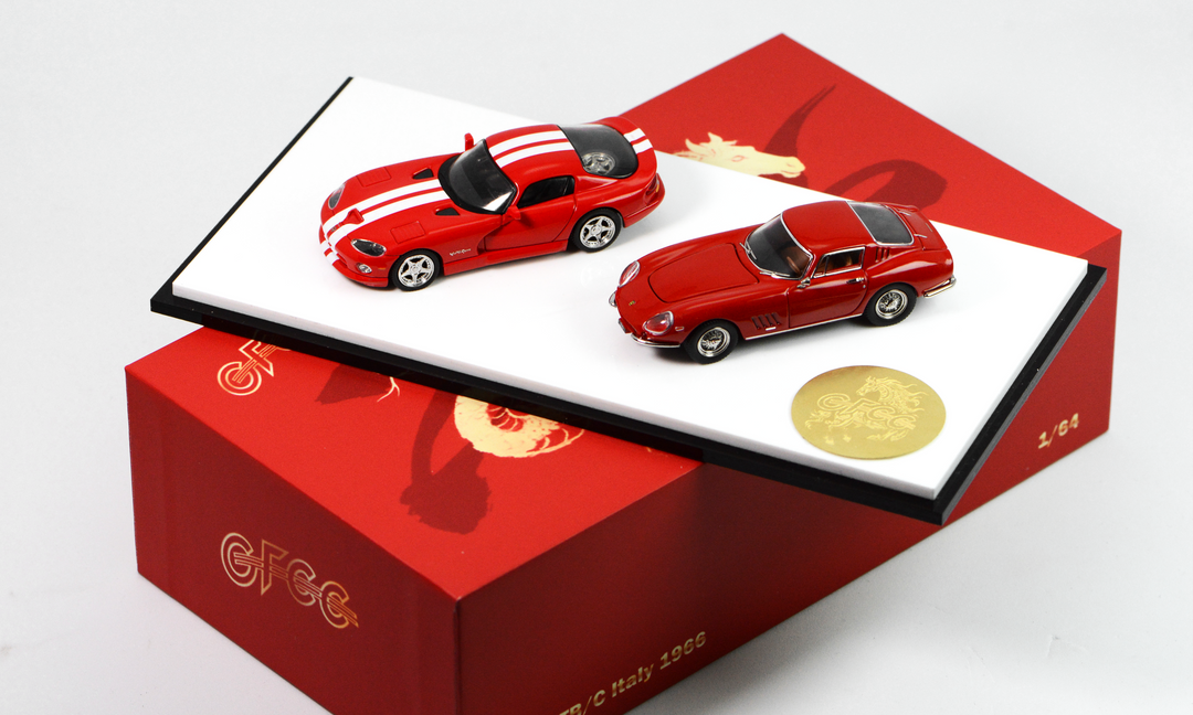 [Preorder] GFCC 1:64 Ferrari 275 Year of the Horse Set Red