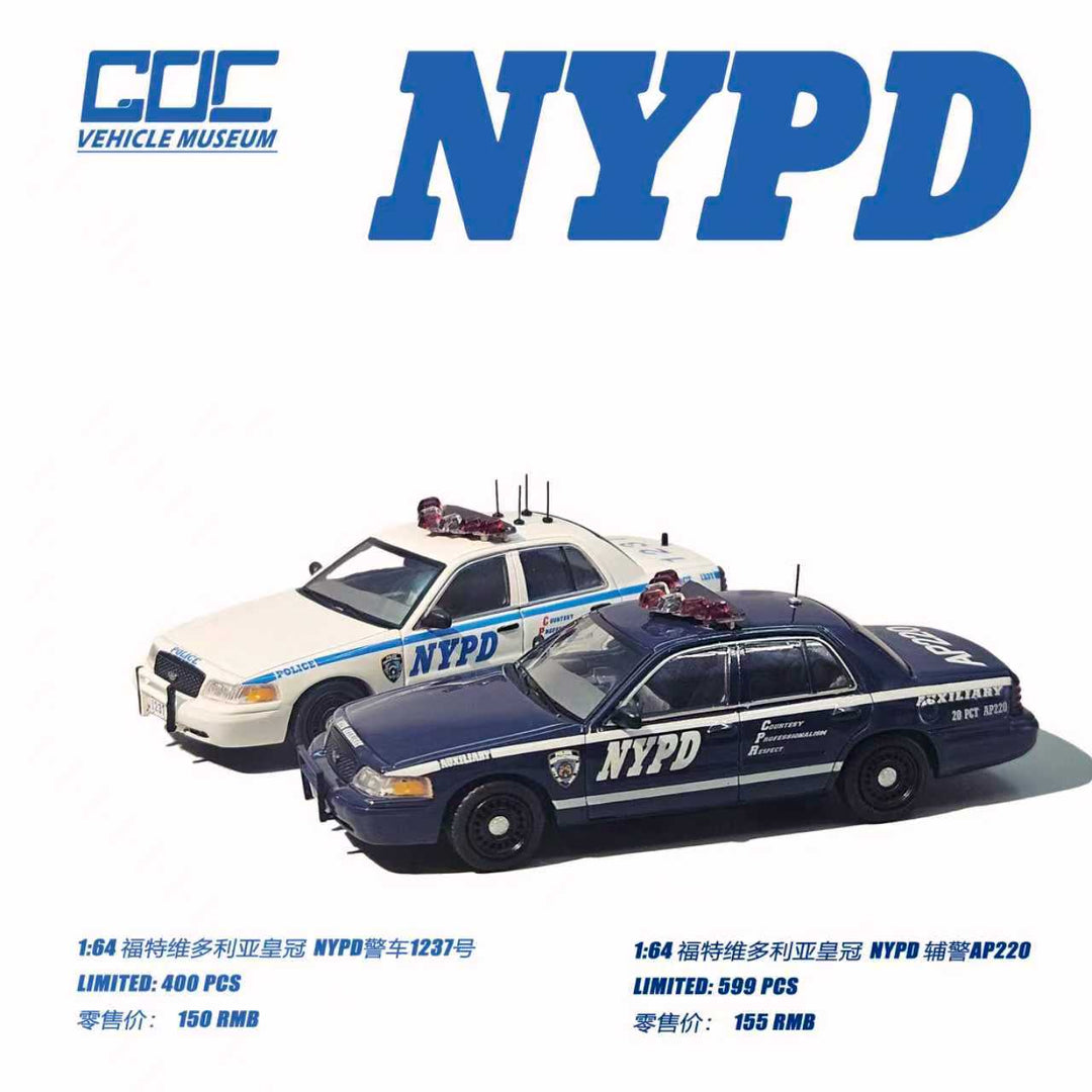 [Preorder] GOC 1:64 Ford Crown Victoria NYPD New York Police Car (2 Versions)