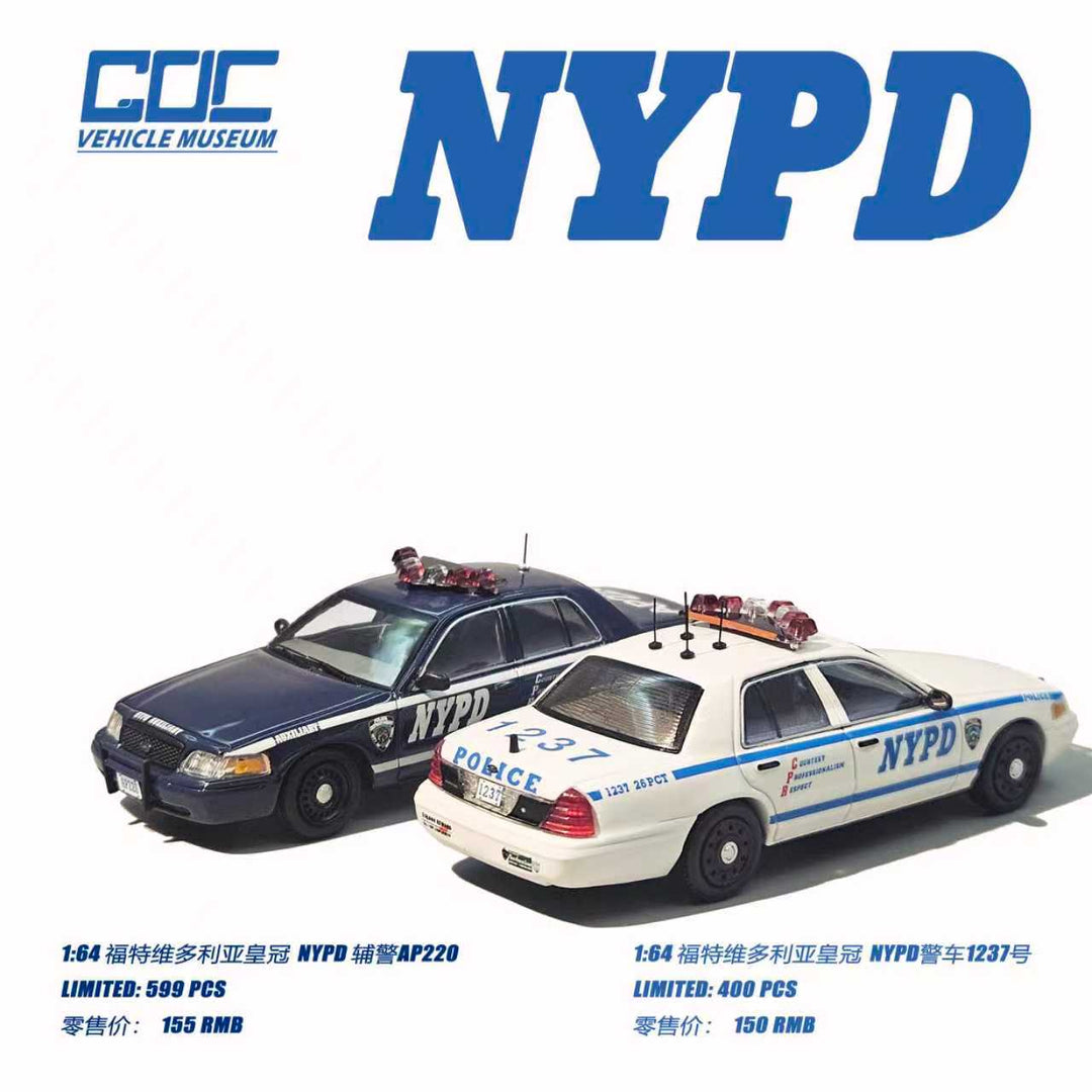 [Preorder] GOC 1:64 Ford Crown Victoria NYPD New York Police Car (2 Versions)