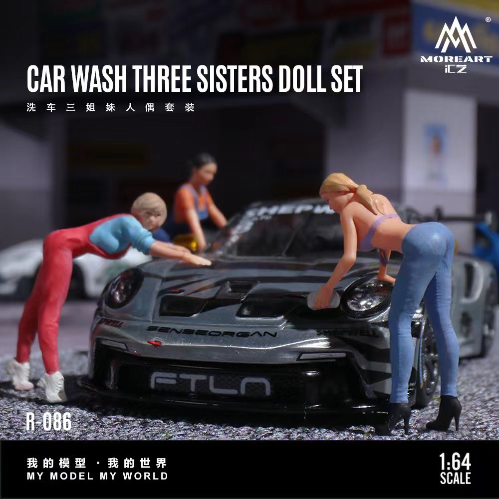 [Preorder] MoreArt 1:64 CAR WASH THREE SISTERS DOLL SET MO223086