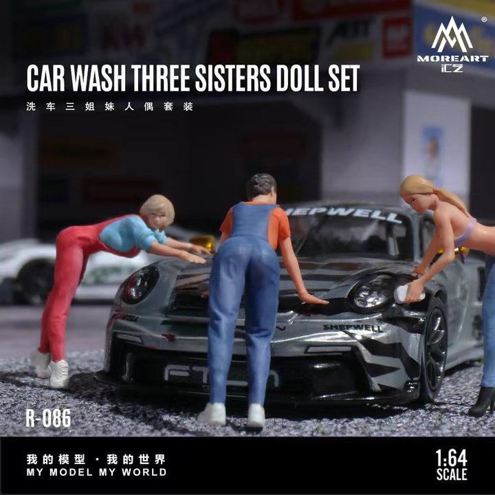 [Preorder] MoreArt 1:64 CAR WASH THREE SISTERS DOLL SET MO223086