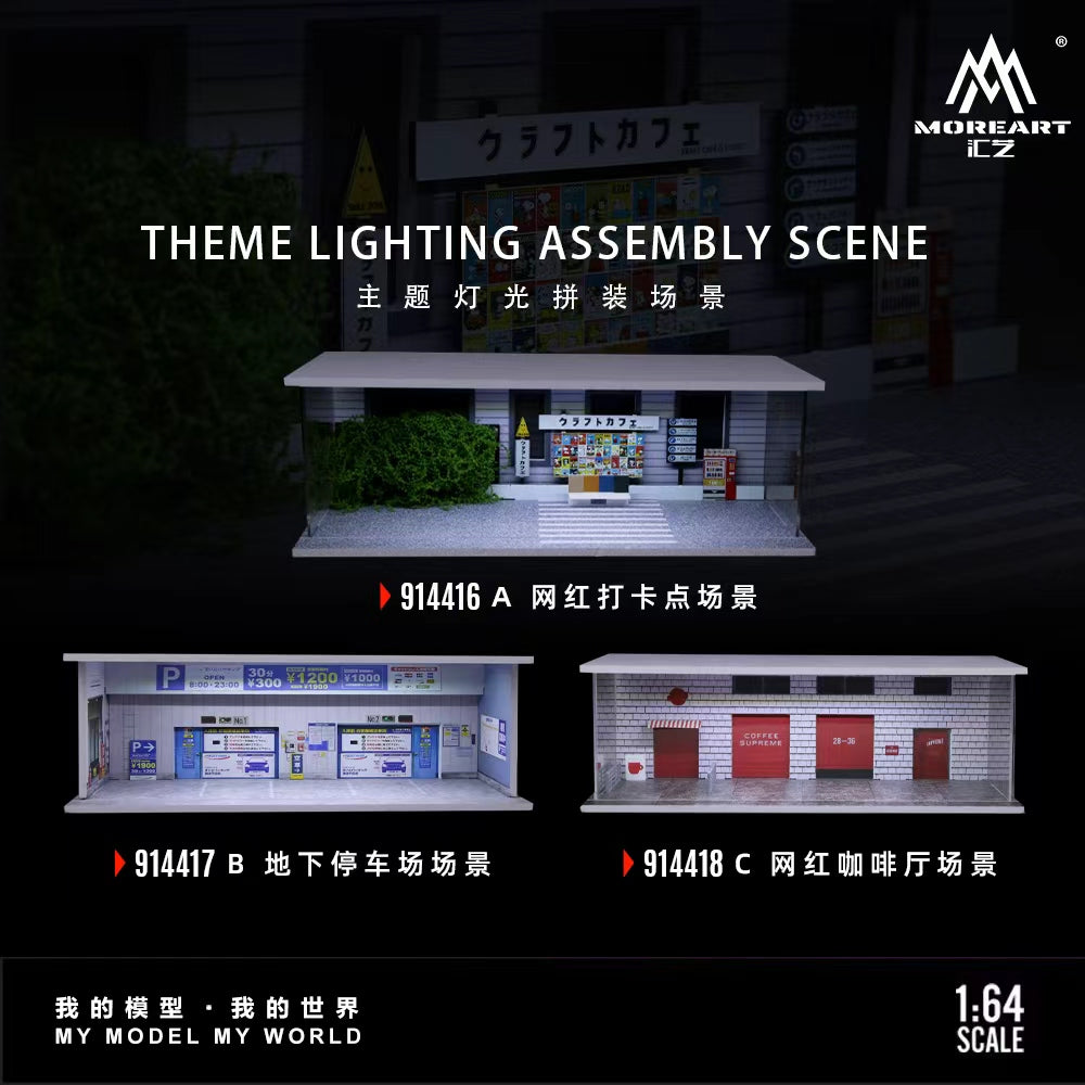 [Preorder] MoreArt 1:64 THEME LIGHTING ASSEMBLY SCENE (3 Versions) MO914416/MO914417/MO914418