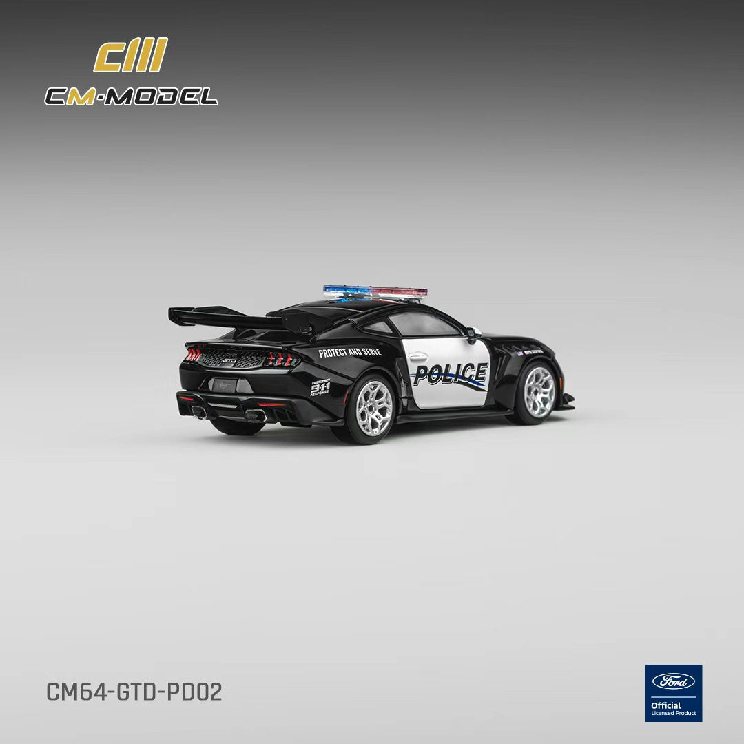 [Preorder] CM Model 1:64 Ford Mustang GTD Black Police CM64-GTD-PD02
