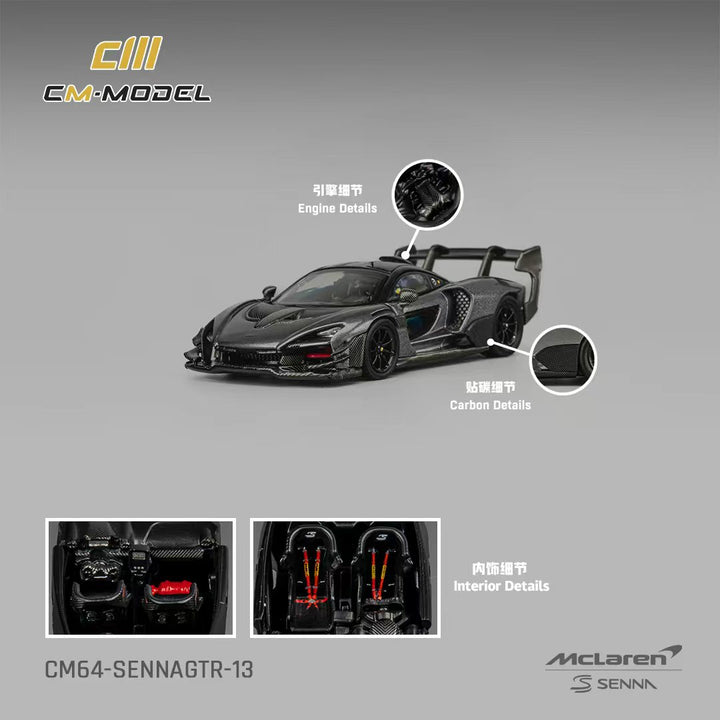 [Preorder] CM Model 1:64 Mclaren Senna GTR Metallic Grey CM64-SennaGTR-13