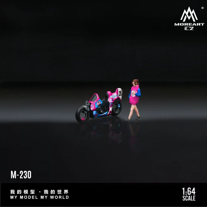 [Preorder] MoreArt 1:64 CYBERPUNK 26TH CENTURY FUTURE MOTORCYCLE GIRL SET MO222230