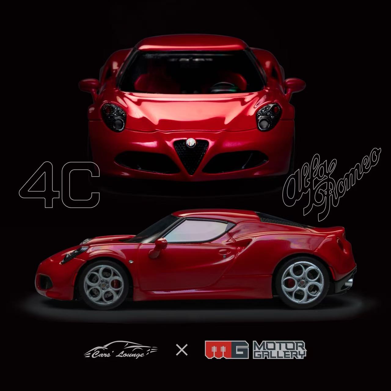 アルファロメオ　4C BBR 1／43 Car's Lounge x Motor Gallery 1:64 Alfa Romeo 4C (5 Colours