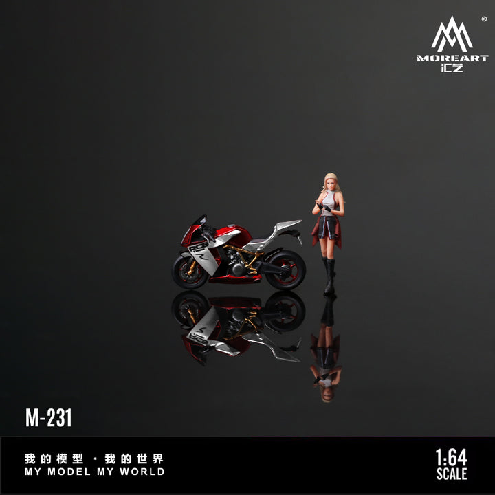 [Preorder] MoreArt 1:64 KTM1190 RED SILVER MOTORCYCLE COOL CHIC RIDER FIGURE MO222231