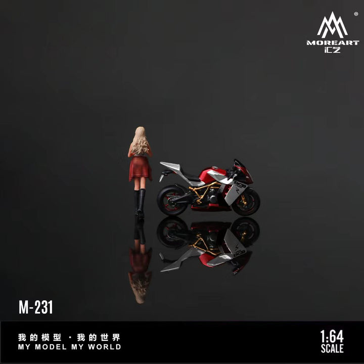 [Preorder] MoreArt 1:64 KTM1190 RED SILVER MOTORCYCLE COOL CHIC RIDER FIGURE MO222231