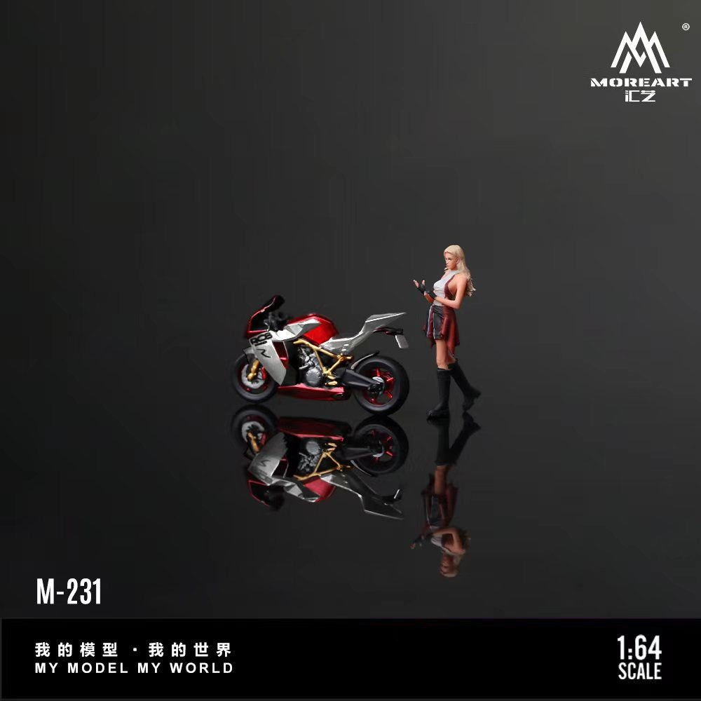 [Preorder] MoreArt 1:64 KTM1190 RED SILVER MOTORCYCLE COOL CHIC RIDER FIGURE MO222231