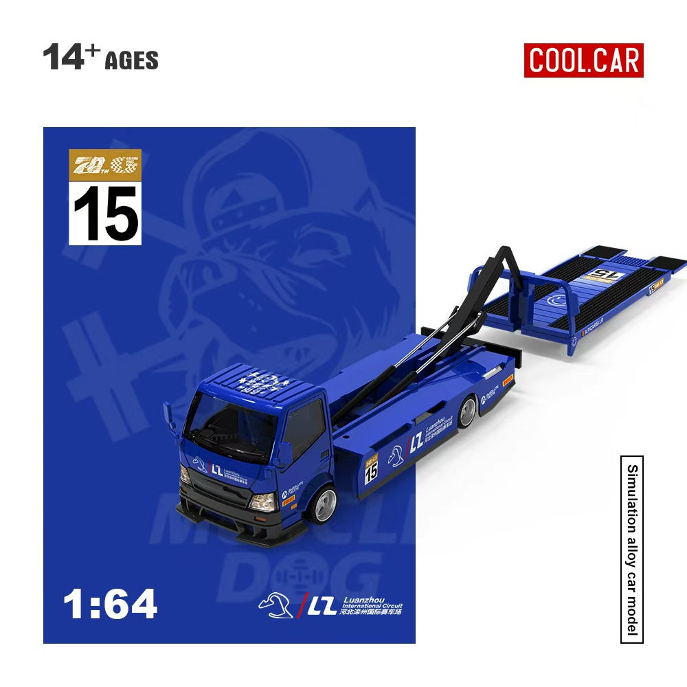 [Preorder] Cool Car 1:64 Hino H300 Transport Trailer - Blue 