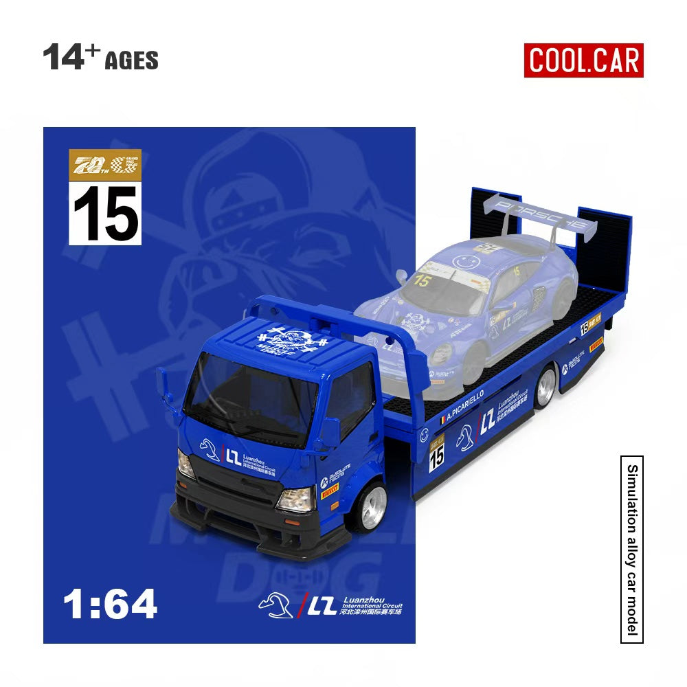 [Preorder] Cool Car 1:64 Hino H300 Transport Trailer - Blue 