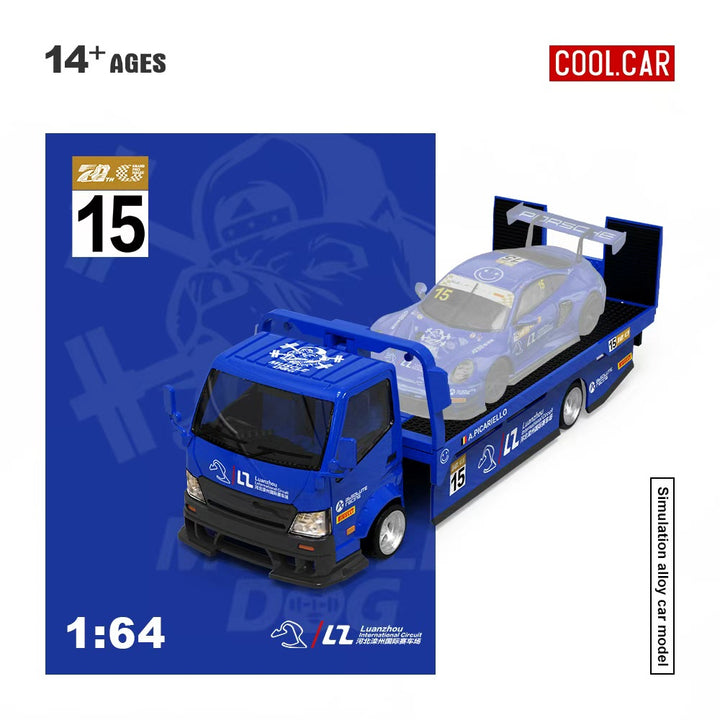 [Preorder] Cool Car 1:64 Hino H300 Transport Trailer - Blue 