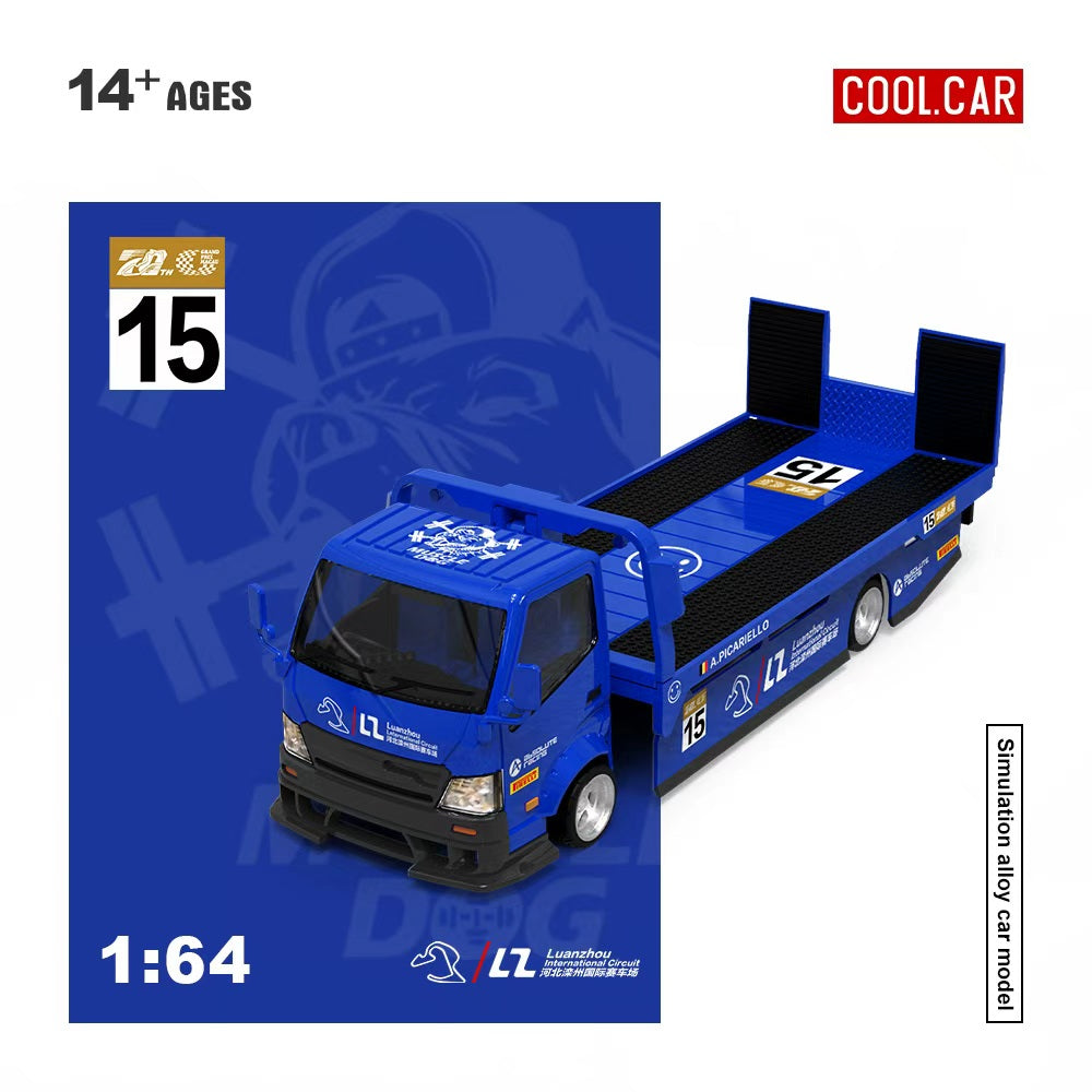 [Preorder] Cool Car 1:64 Hino H300 Transport Trailer - Blue 