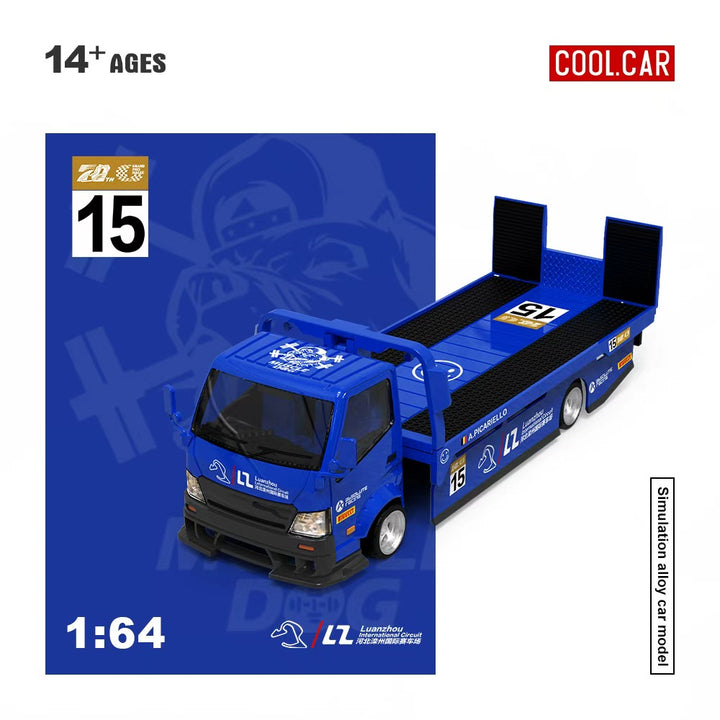 [Preorder] Cool Car 1:64 Hino H300 Transport Trailer - Blue 
