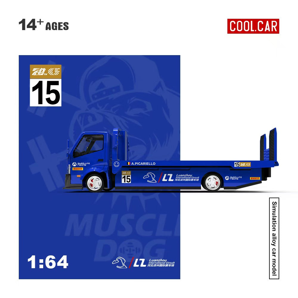 [Preorder] Cool Car 1:64 Hino H300 Transport Trailer - Blue 