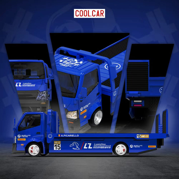 [Preorder] Cool Car 1:64 Hino H300 Transport Trailer - Blue 