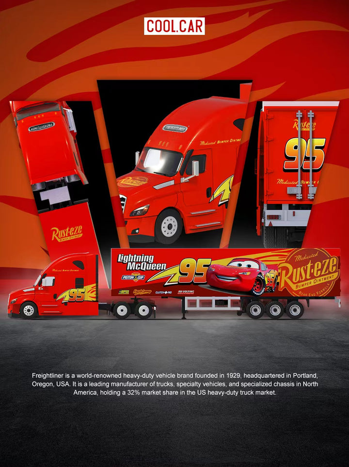 [Preorder] Cool Car 1:64 Freightliner Lightning McQueen Livery Container Truck CC800116