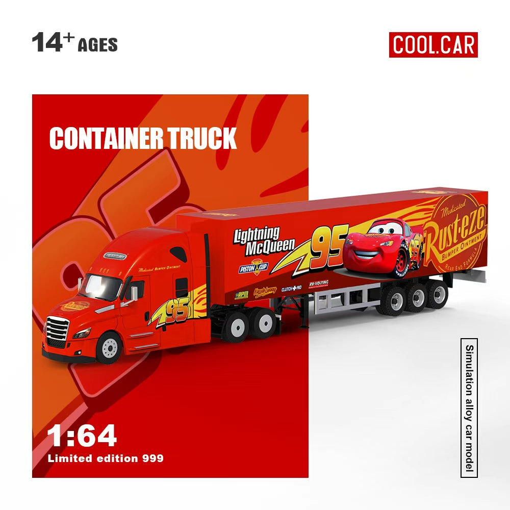 [Preorder] Cool Car 1:64 Freightliner Lightning McQueen Livery Container Truck CC800116