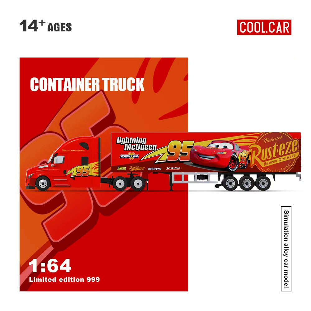 [Preorder] Cool Car 1:64 Freightliner Lightning McQueen Livery Container Truck CC800116
