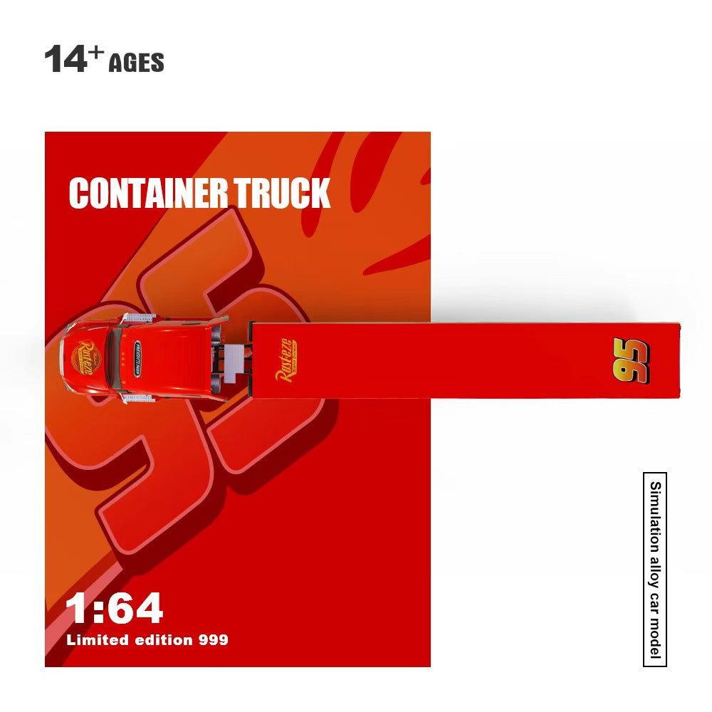 [Preorder] Cool Car 1:64 Freightliner Lightning McQueen Livery Container Truck CC800116