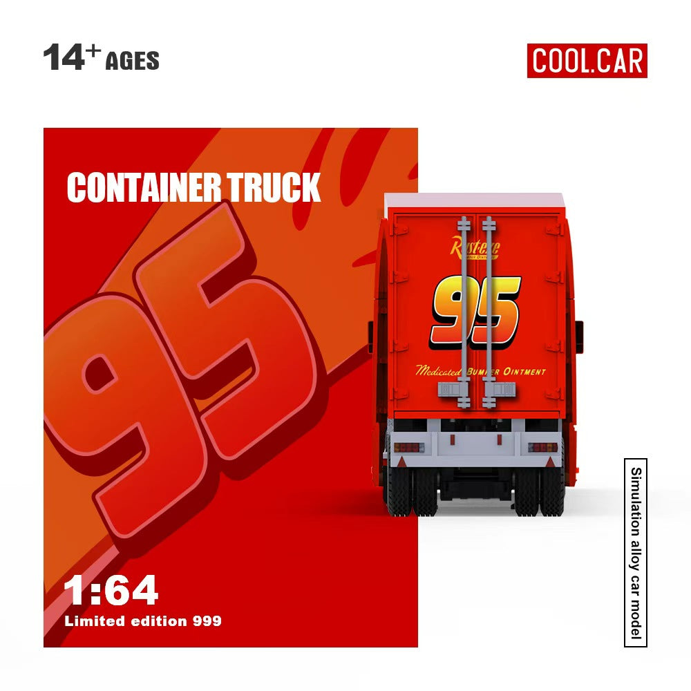 [Preorder] Cool Car 1:64 Freightliner Lightning McQueen Livery Container Truck CC800116