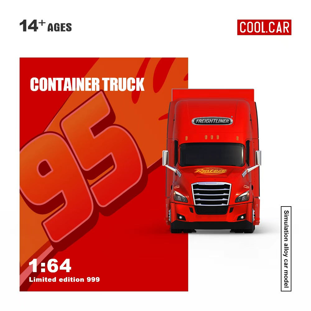 [Preorder] Cool Car 1:64 Freightliner Lightning McQueen Livery Container Truck CC800116